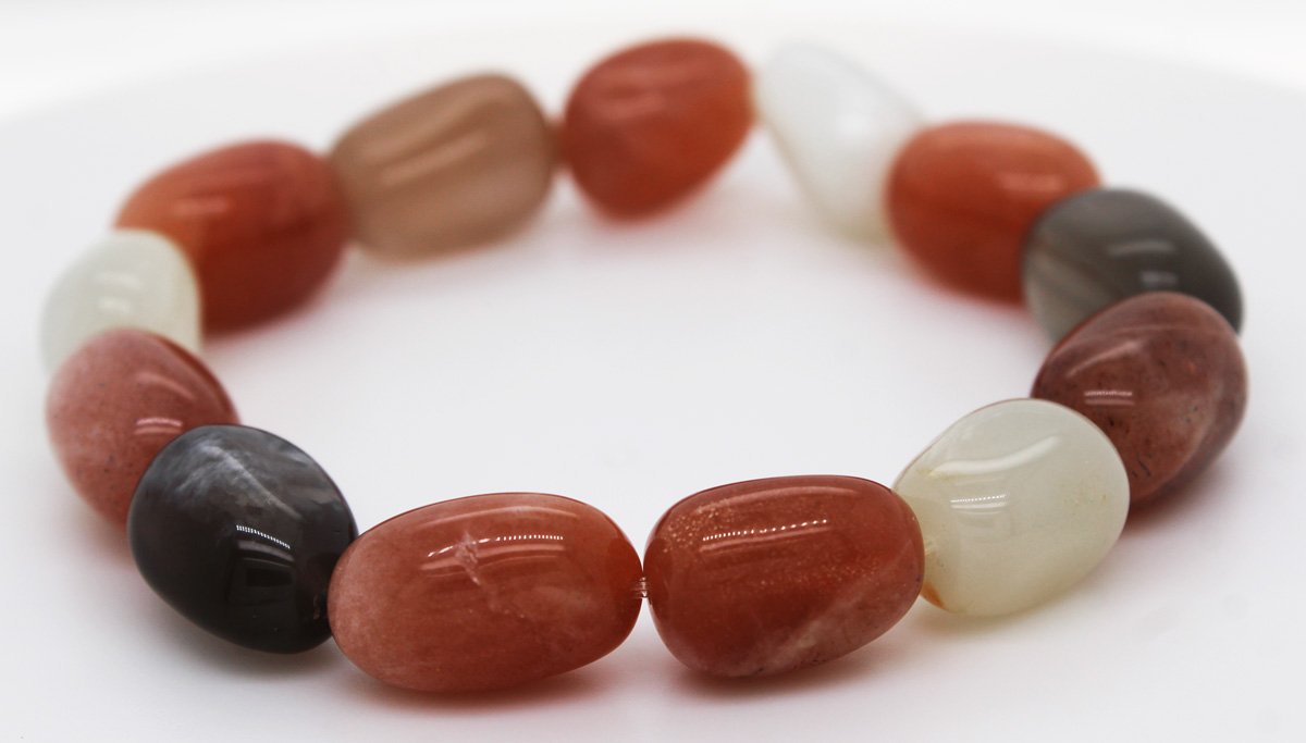 Moonstone Bracelet white green brown moonstone gemstones