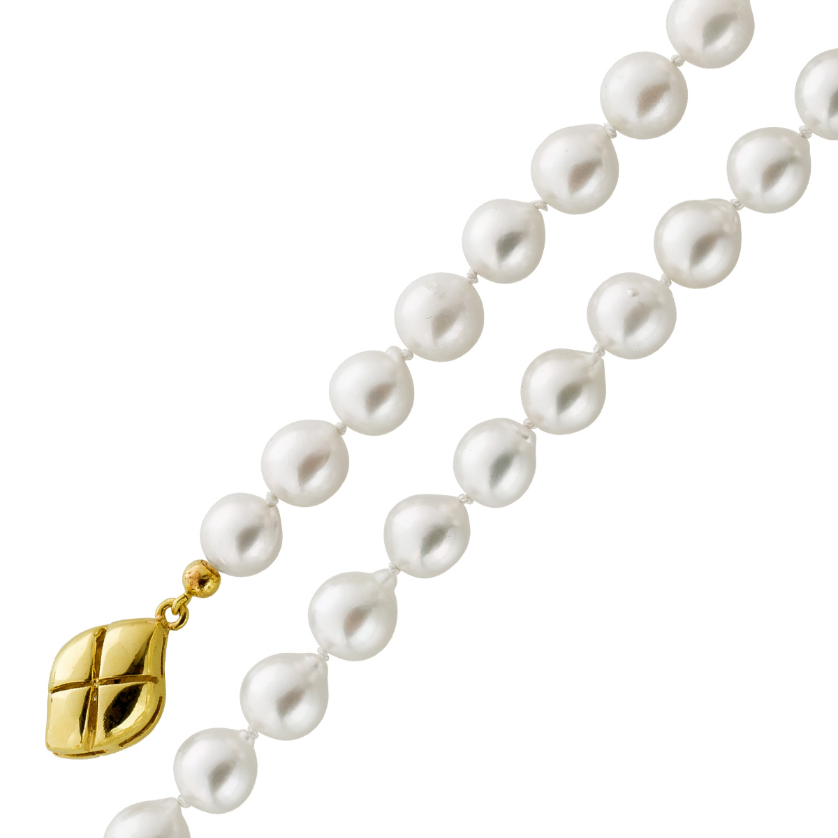 Perlenkette Japanische Akoyaperlen 7.8mm Gelbgold 333 Schließe 58 Perlenkette Japanische Akoyaperlen 7.8mm Gelbgold 333 Schließe 58