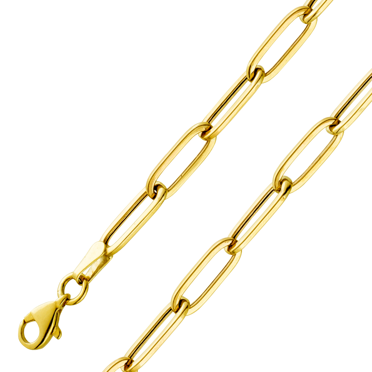 Paperclipkette Armband 4,5mm Gelbgold 333 8 Karat halbmassiv poliert 20