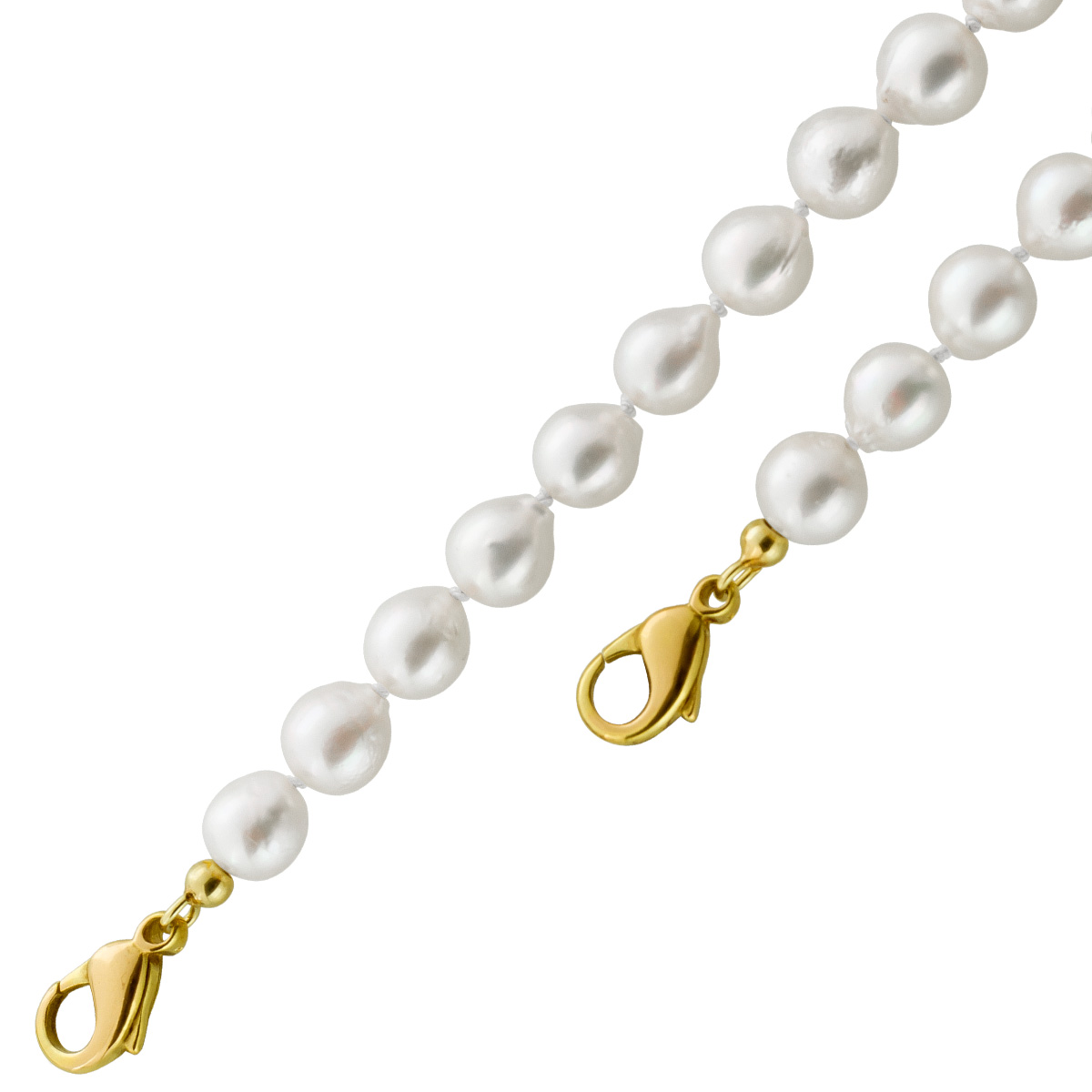 Perlenkette Armband Set Akoyaperlen Gold 750 18K 61