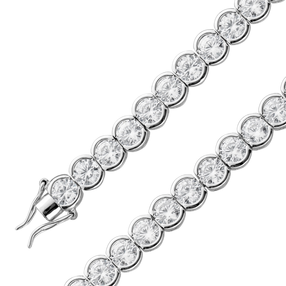 Tennis Armband Silber 925 weisse Zirkonia 18