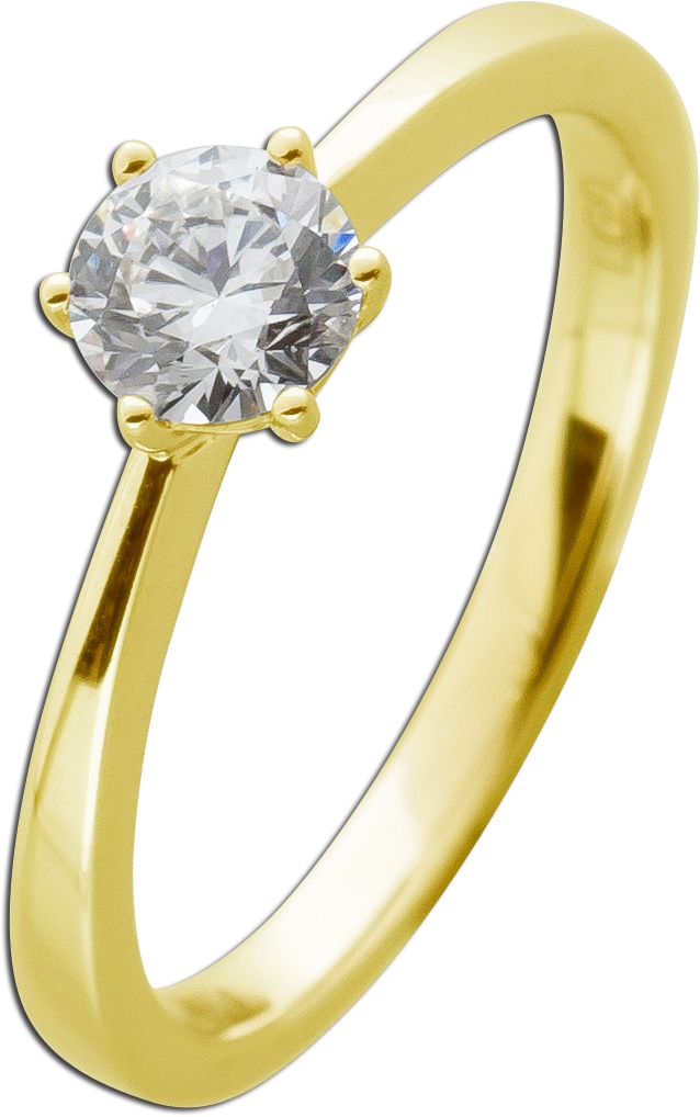 Solitärring 0.50ct F VSI Gelbgold 585 14K Lab Grown Diamant 19