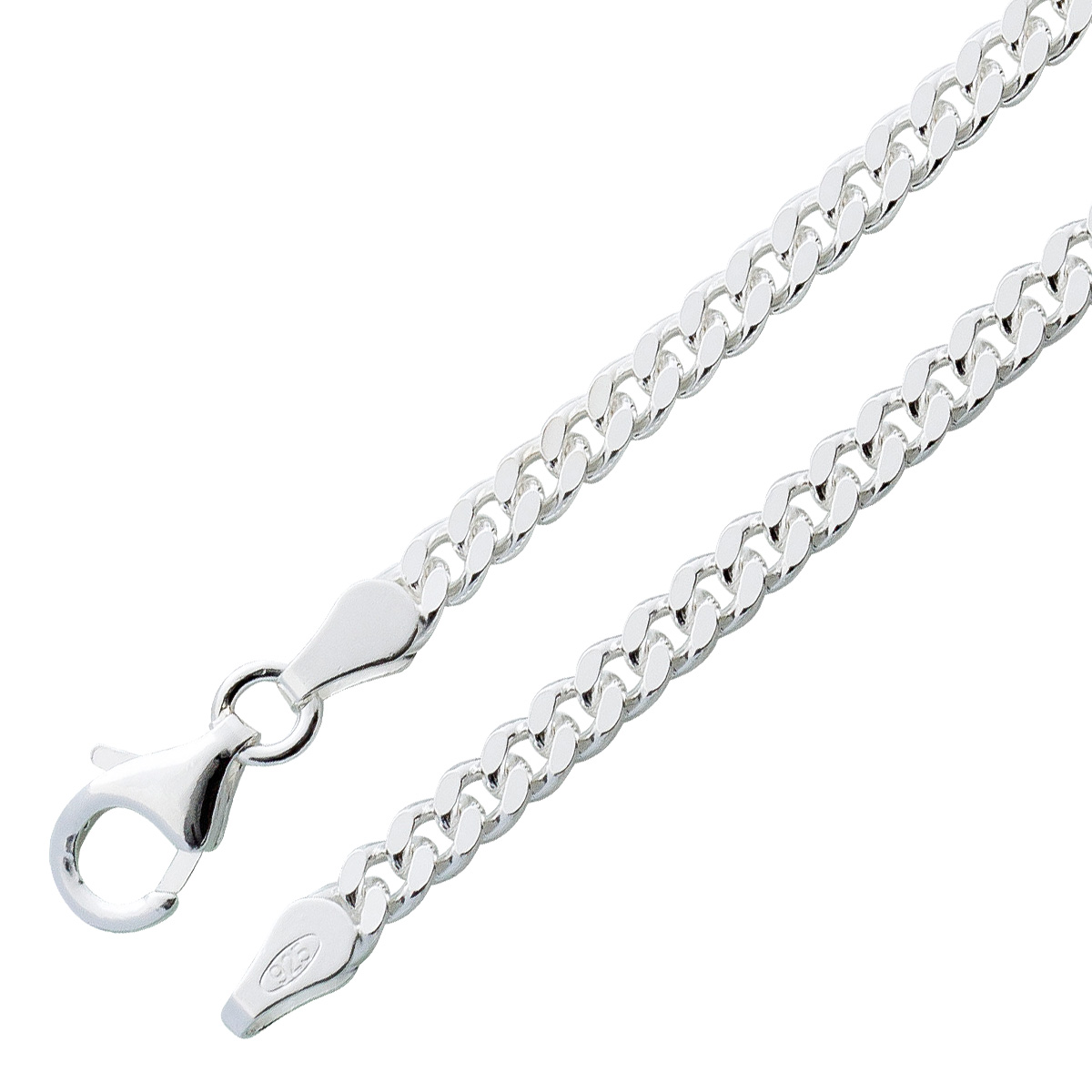 Panzerkette 3,2mm Panzerarmband Sterling Silber 925 massiv 45