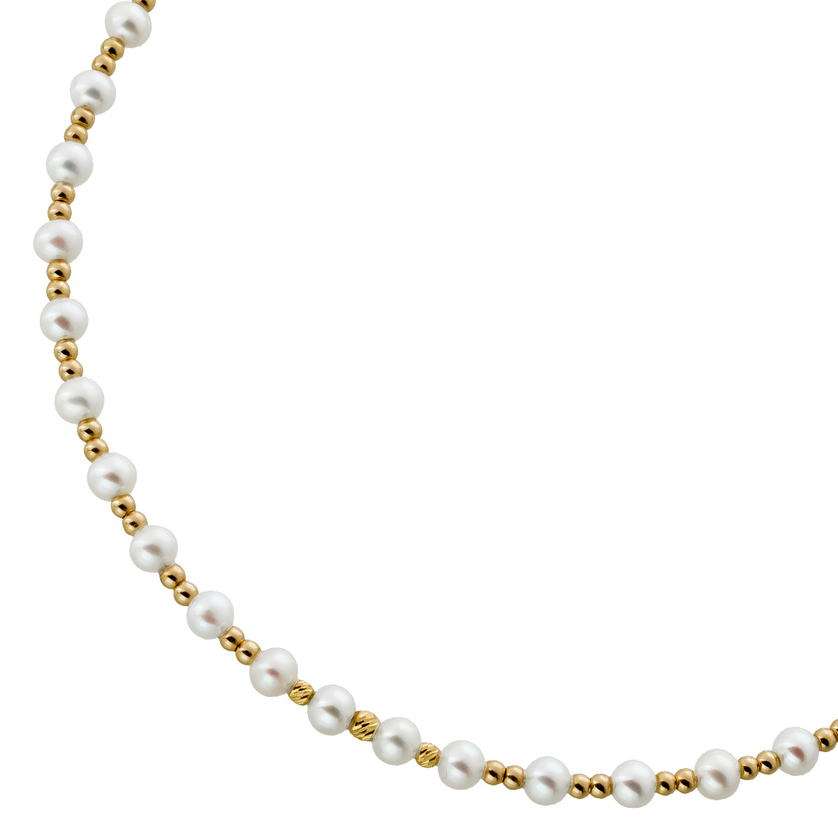 Perlen Halsreif Gelbgold 585 Süßwasser Zuchtperlen 45