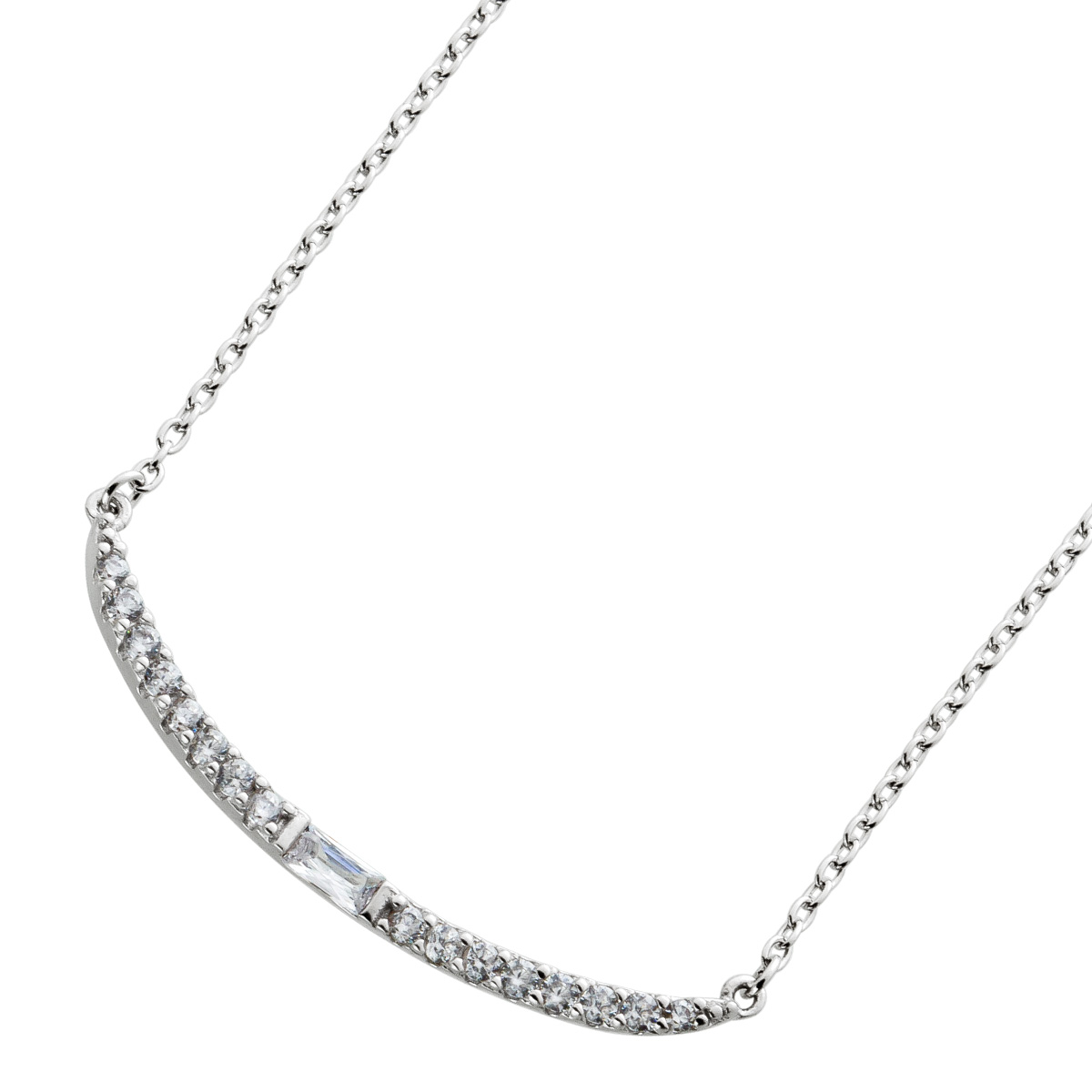 Collier Silber925 Zirkonia Mittelteil 427cm 42 Collier Silber925 Zirkonia Mittelteil 427cm 42