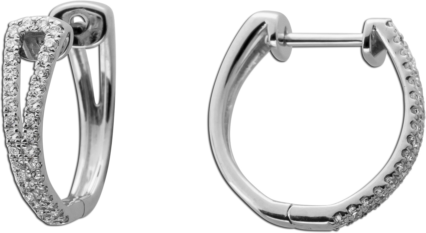 Diamant Creolen Weißgold 375 9K Lab Grown Diamanten 0.20ct