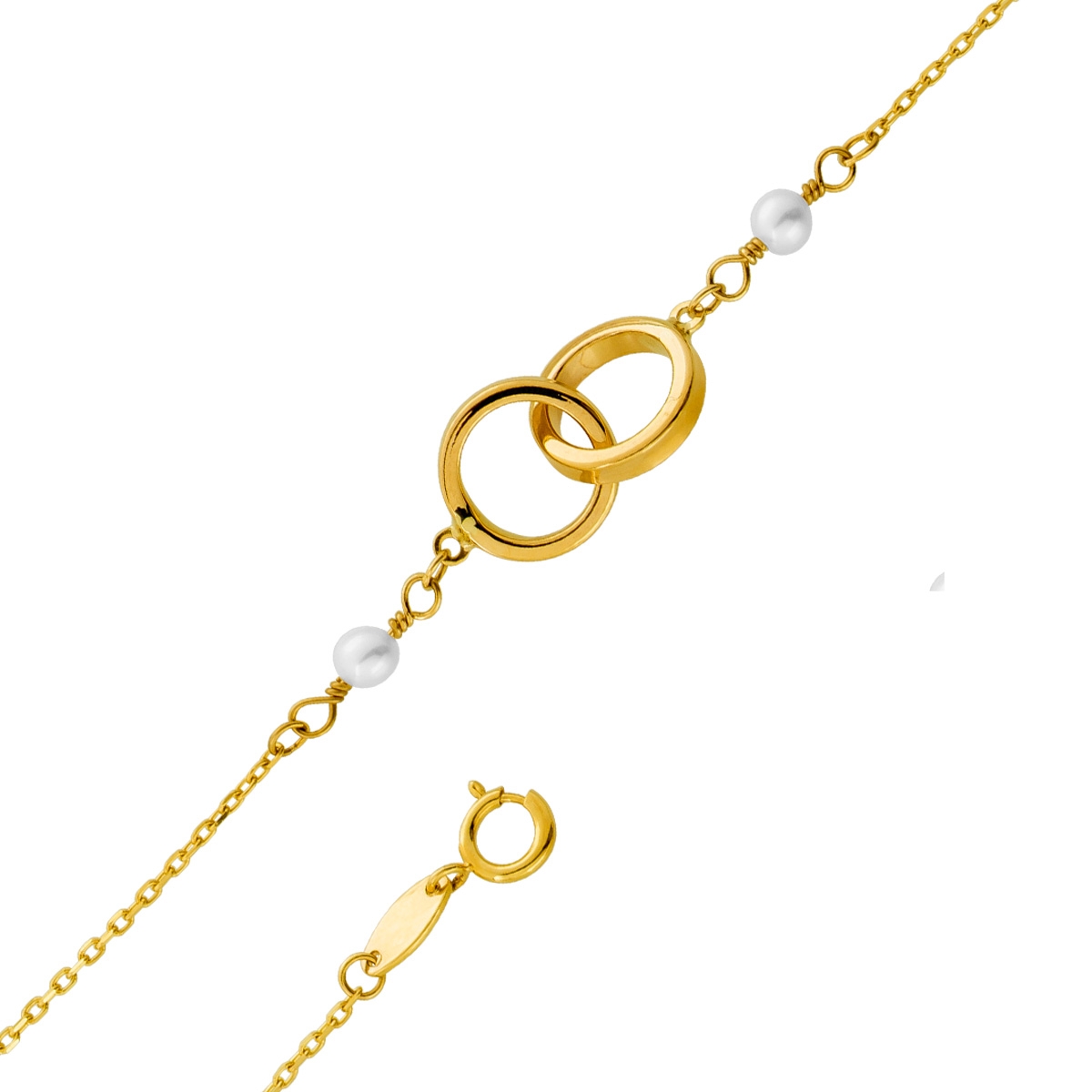 Perlenarmband Gold 333 8K Süßwasserperlen 3.2mm 19