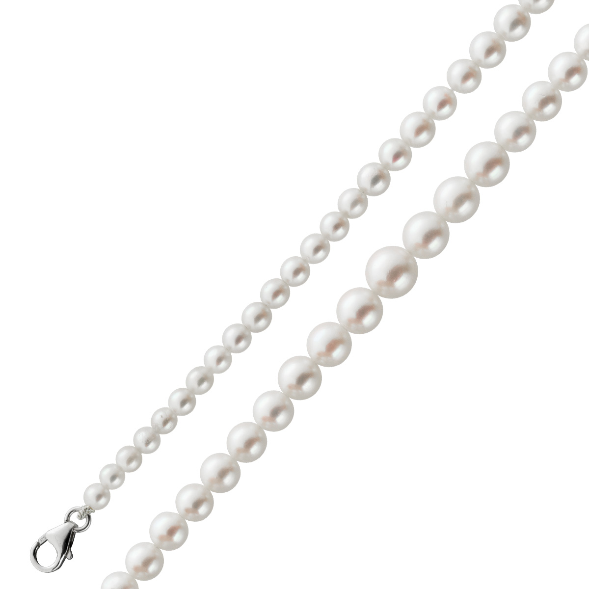 Perlenkette 37cm 7mm japanischen Akoyaperlen weiss 37