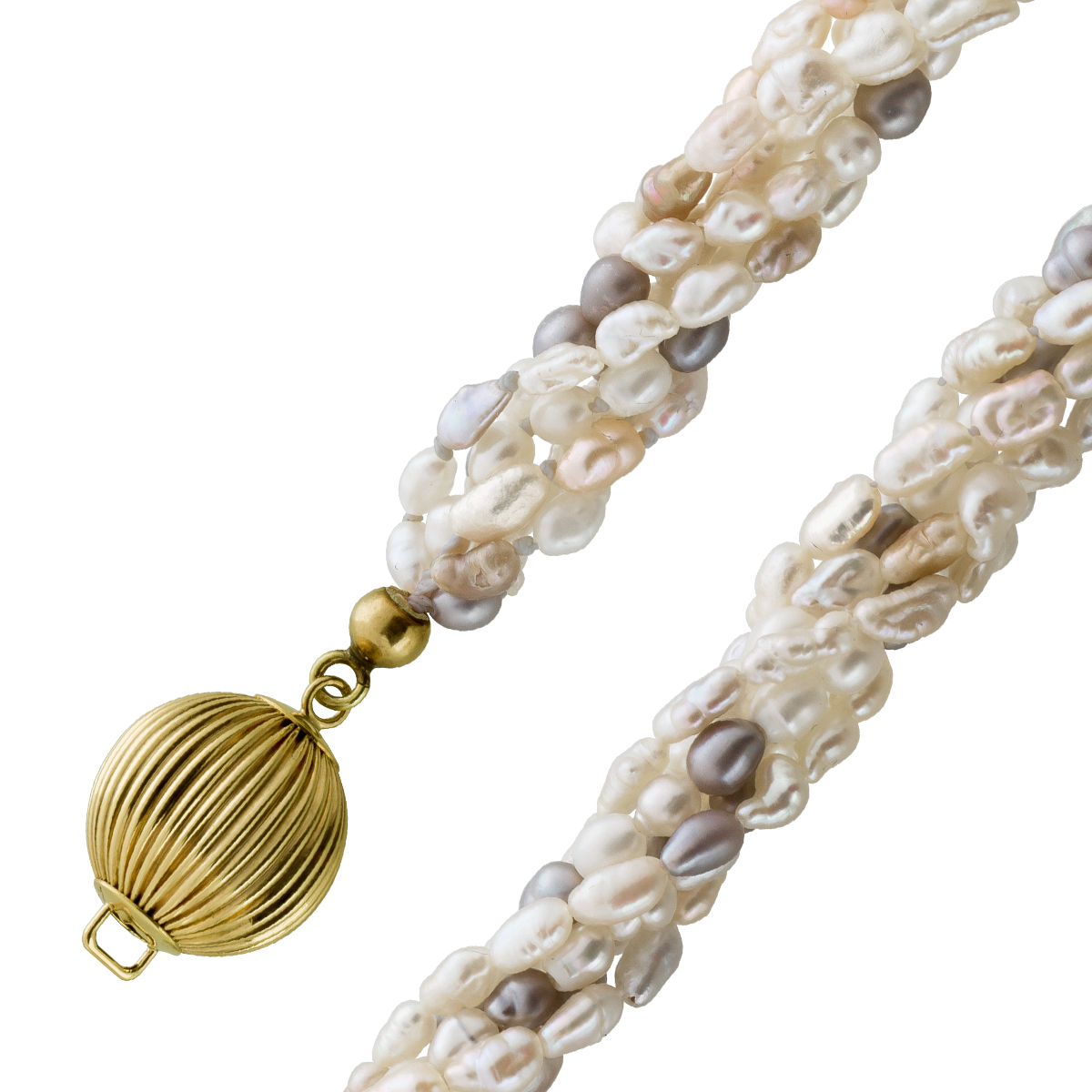 Perlenkette 6-reihig Japanische Biwaperlen Gelbgold 585 Schließe 45cm 45 Perlenkette 6-reihig Japanische Biwaperlen Gelbgold 585 Schließe 45cm 45