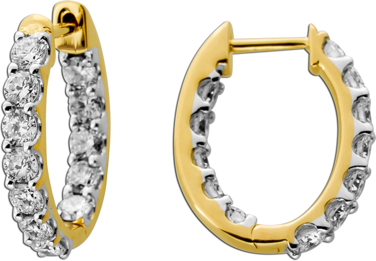 Diamant Creolen 2ct Gold 585 Lab Grown Diamanten IGI Zertifikat