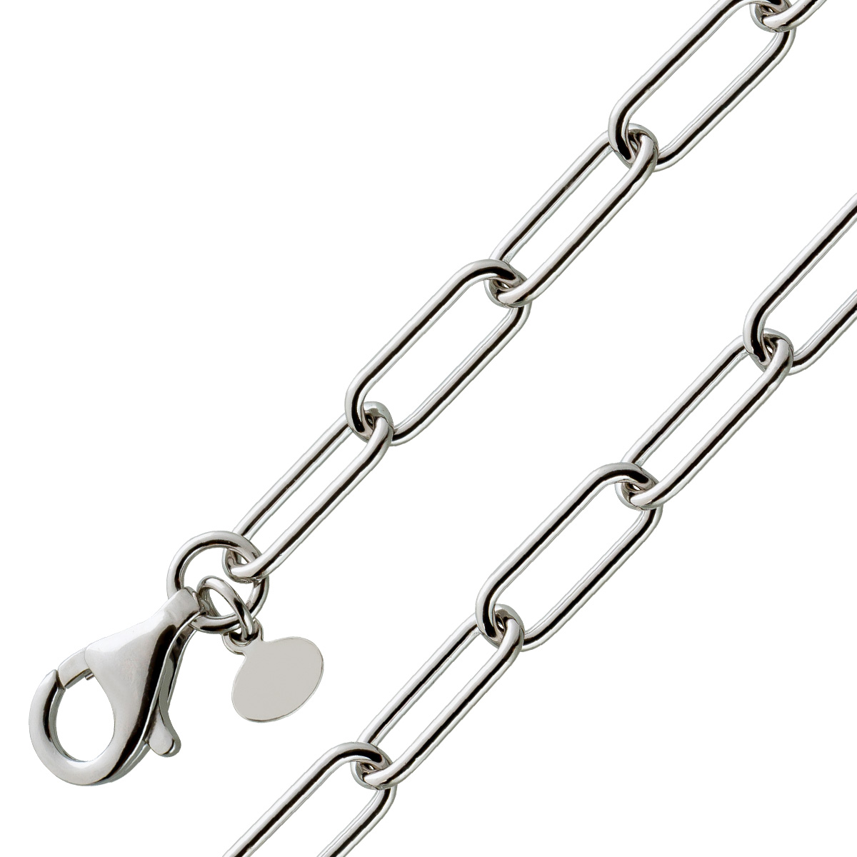 Paperclip Kette Armband Weißgold Look Silber 925 Rhodiniert 6mm 45 Paperclip Kette Armband Weißgold Look Silber 925 Rhodiniert 6mm 45