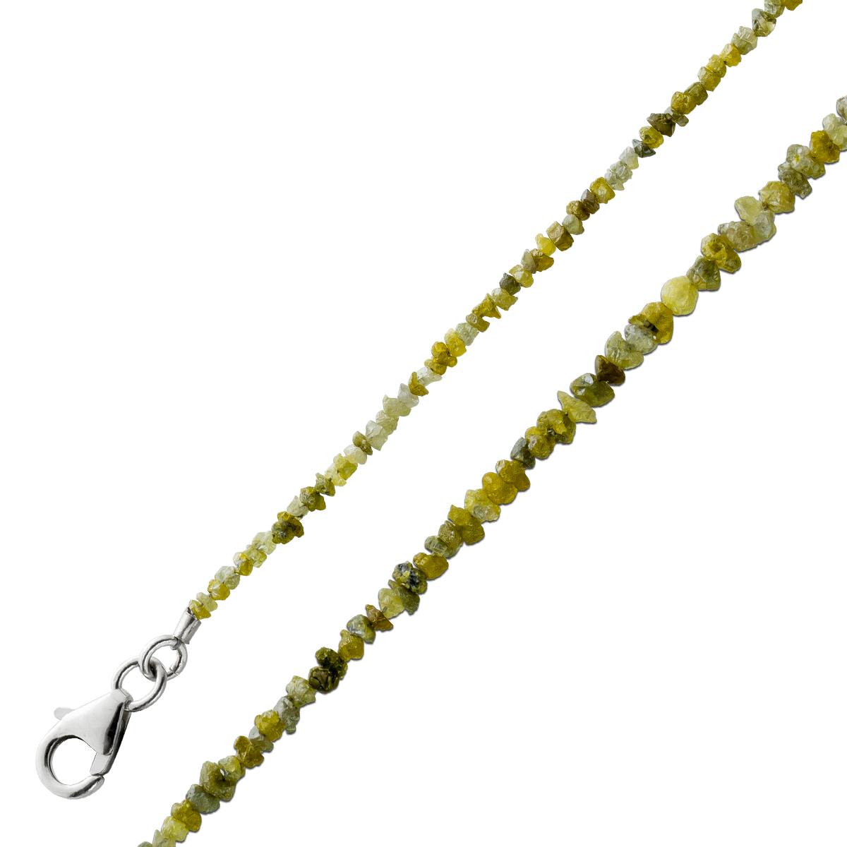 Diamond Necklace Yellow Green Natural Raw Diamonds 20ct. 45